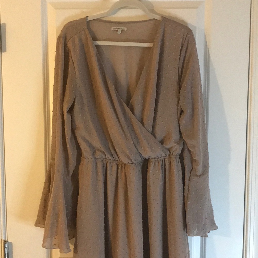 Charlotte Russe sheer beige party dress-